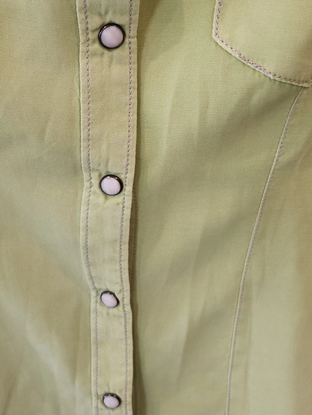 Ryan Michael Women's Lime Green Embroidered Button-Down Shirt - Picture 5 of 7